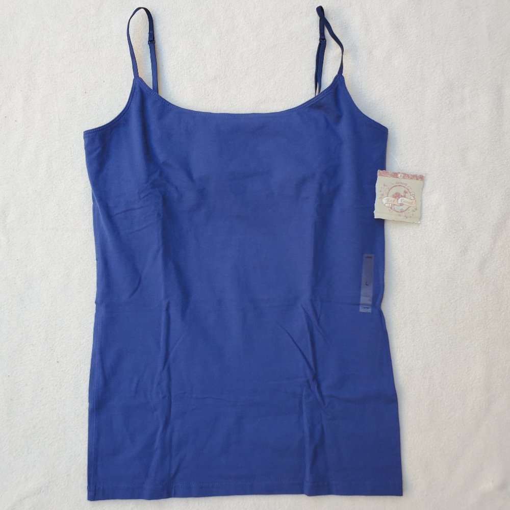 Navy blue shelf bra tank top